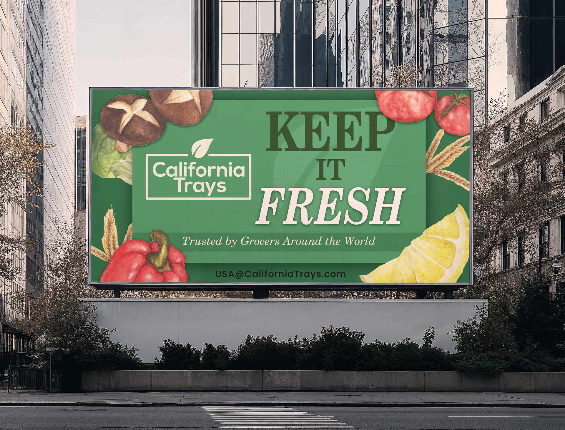 California Trays billboard mockup