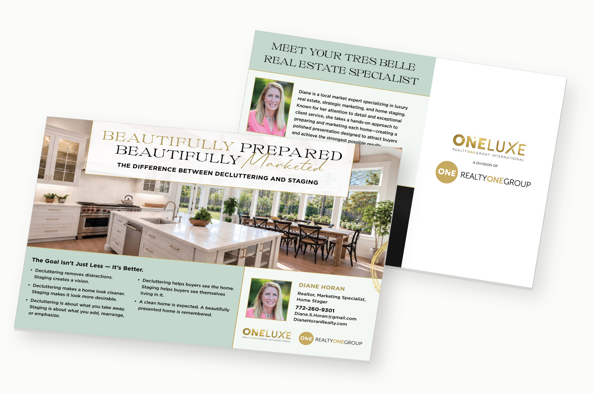 Diane Horan real estate postcard front and back mockup