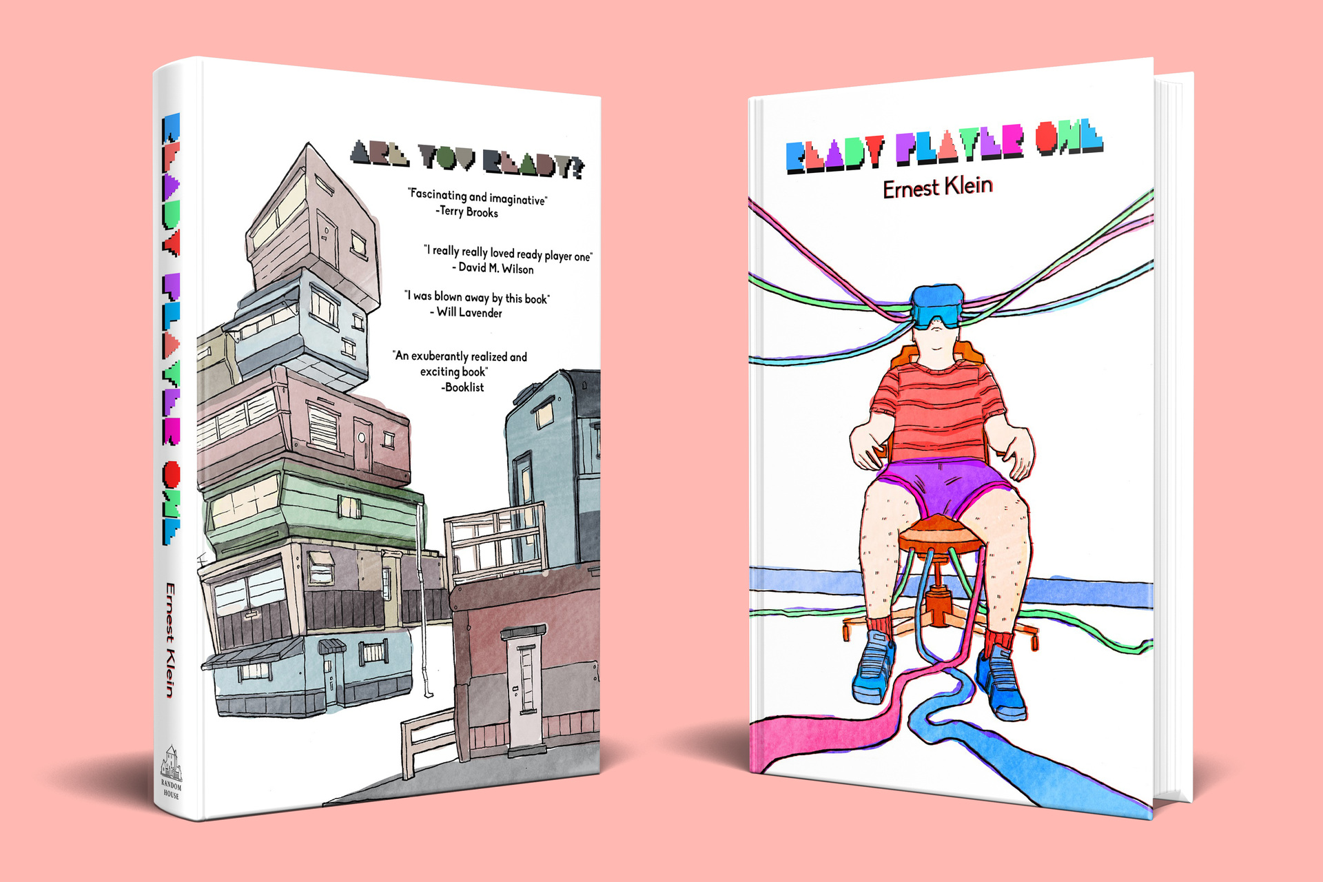 Illustrated Ready Player One book cover mockups
